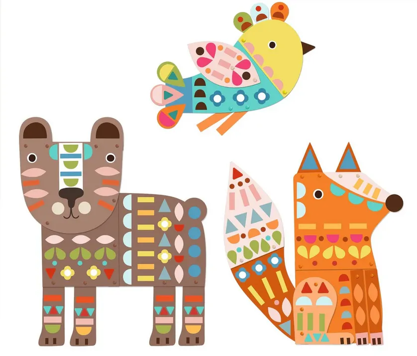 3 Giant Animals Collage Activity