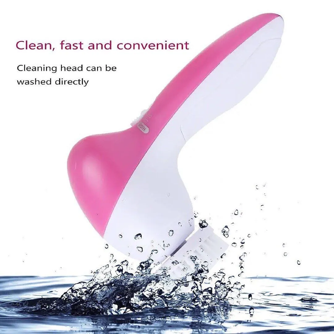 5 in 1 Electric Facial Cleaning Brush Pore Cleaner Body Cleansing Massager Brush