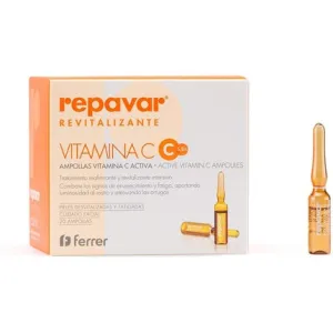 Ampoules with active vitamin C Revitalize, 20 pcs. , anti-aging intensive restorative and strengthening agent high vitamin C concentrate, 20 pcs. , Repavar