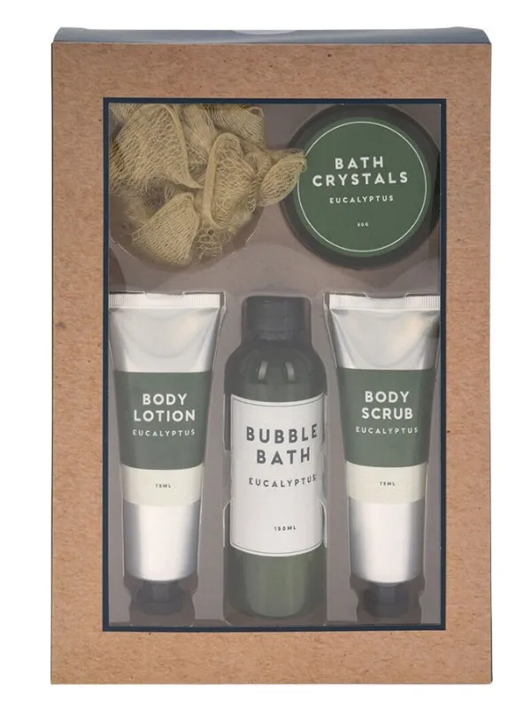 Bath Set of 5 - Bath Crystals, Bubble Bath, Body Lotion, Body Scrub & Exfoliator