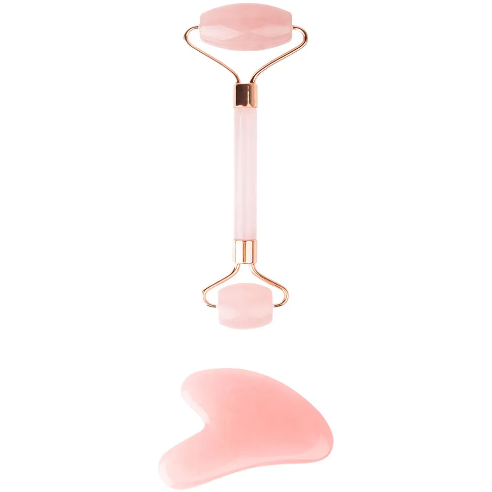 Brushworks Rose Resin Roller & Gua Sha