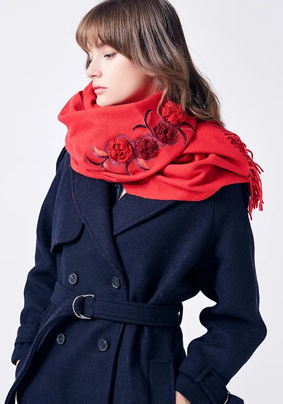 Embroidery Wool Scarf