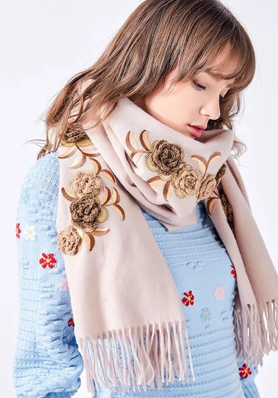 Embroidery Wool Scarf