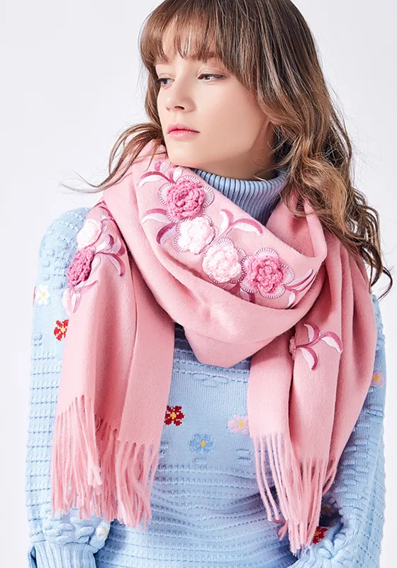 Embroidery Wool Scarf