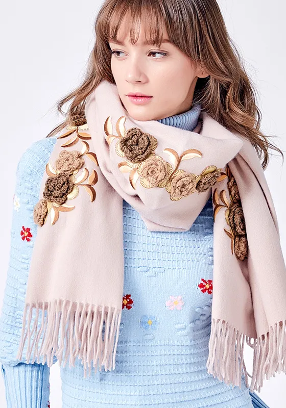 Embroidery Wool Scarf