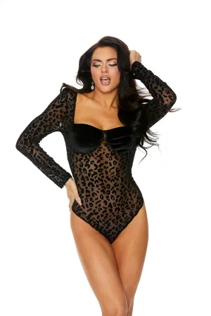 Flocked Leopard Bodysuit