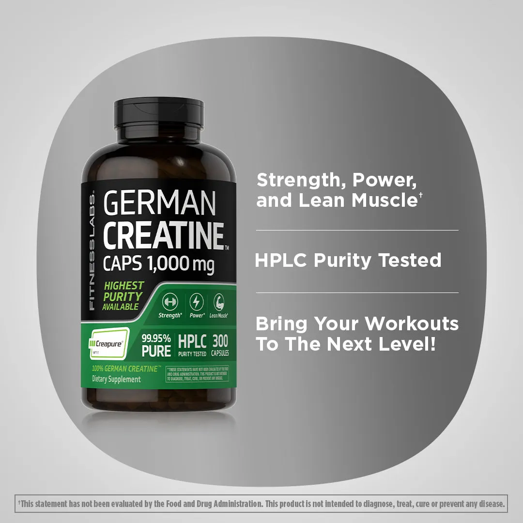 German Creatine Monohydrate (Creapure), 1000 mg, 300 Capsules