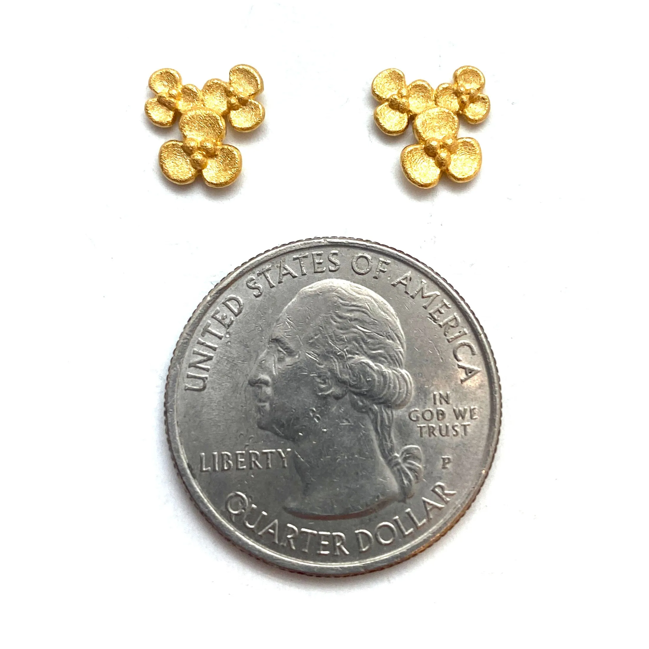 Gold Flowers Studs