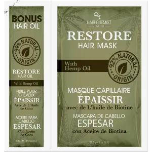 Hair Chemist Solutions Restore Hemp Hair Mask 1 oz. & Bonus Hair Oil Packet