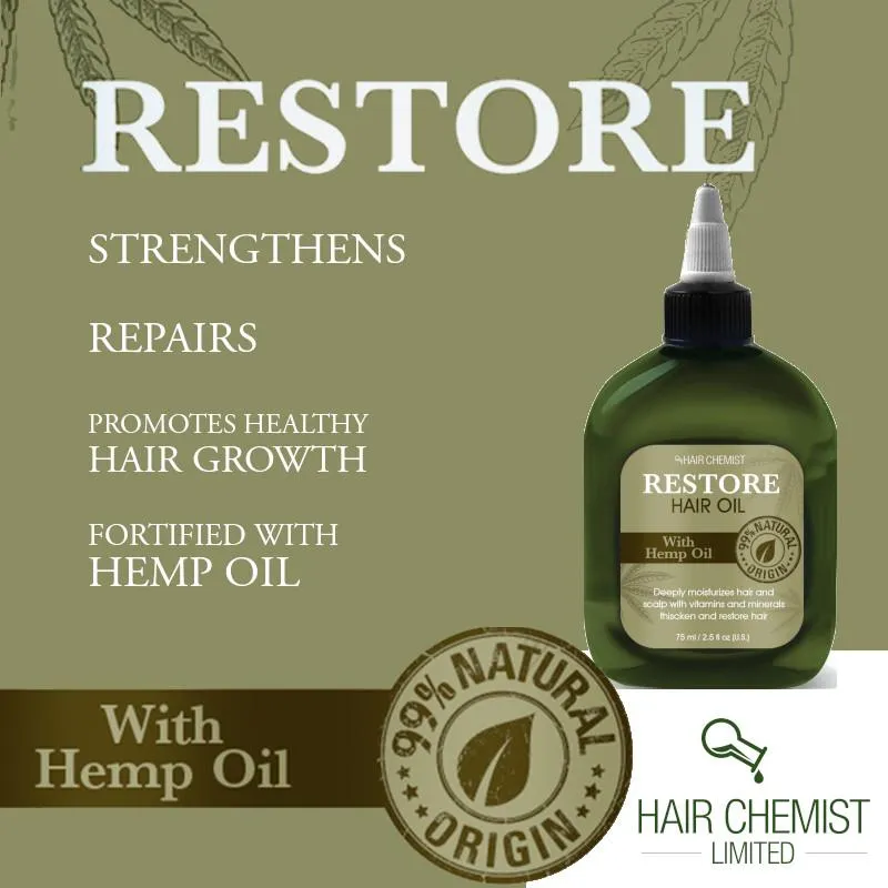 Hair Chemist Solutions Restore Hemp Hair Mask 1 oz. & Bonus Hair Oil Packet