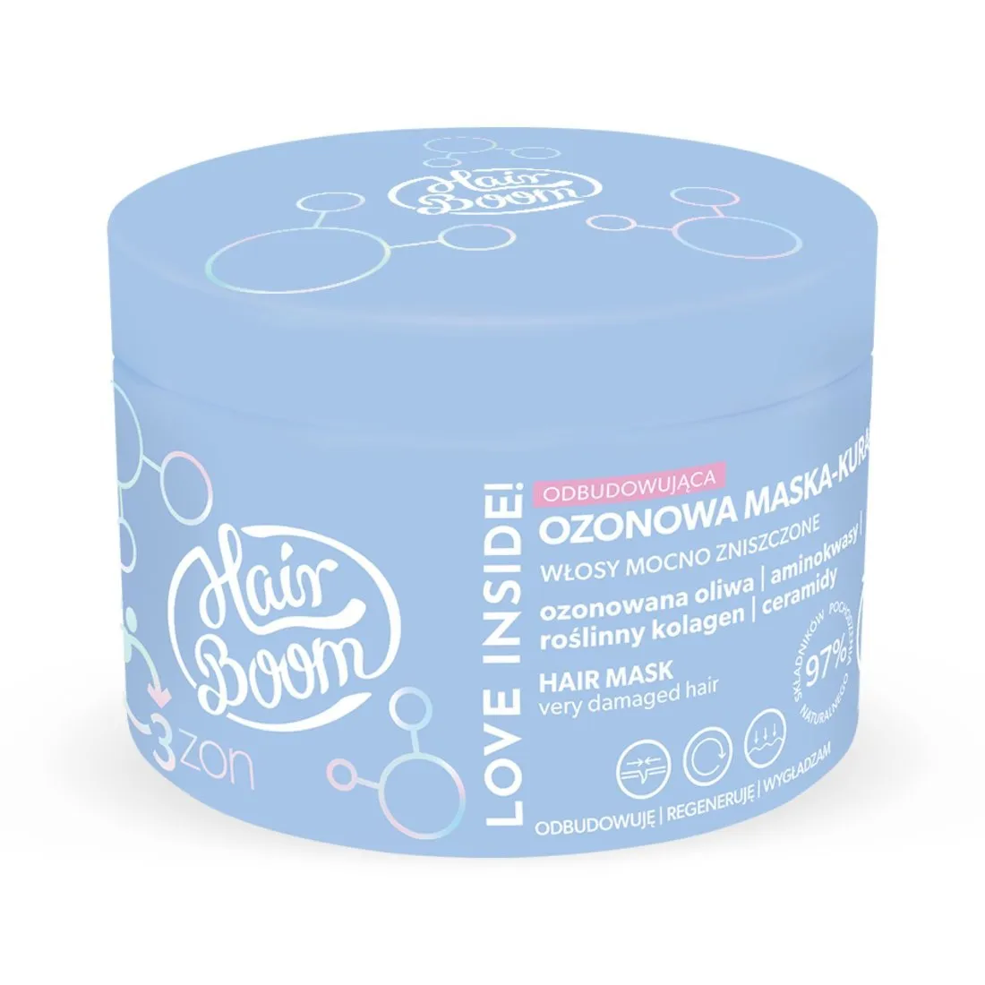 HairBoom O3ZON Restorative Hair Mask for very damaged hair 225ml