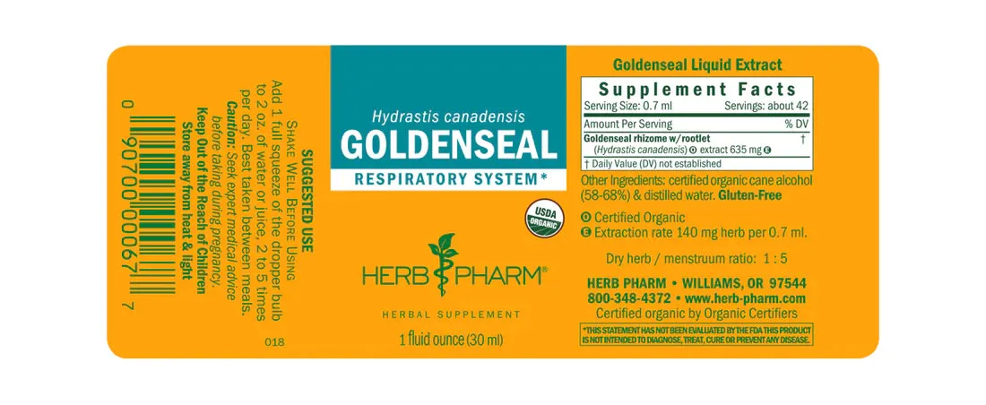 Herb Pharm Goldenseal Extract Alcohol-Free 1oz