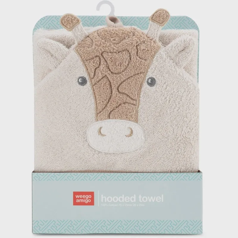 Hooded Towel- Stevie Necks Giraffe