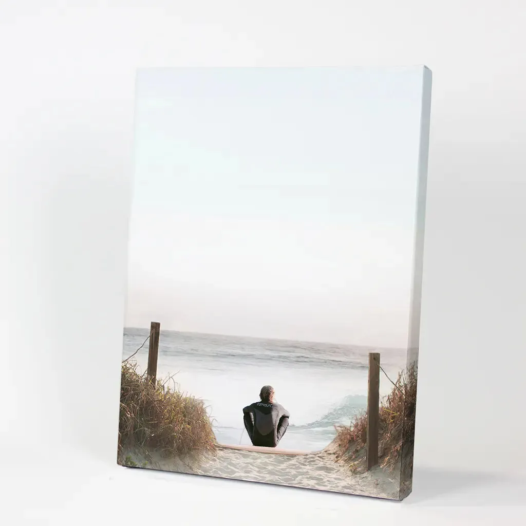 Inspirational Relax Summer Print. Surfer on the Beach