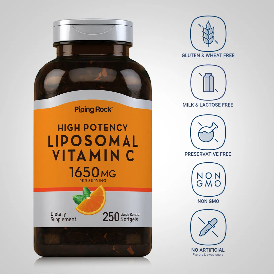 Liposomal Vitamin C Complex, 1650 mg (per serving), 250 Quick Release Softgels