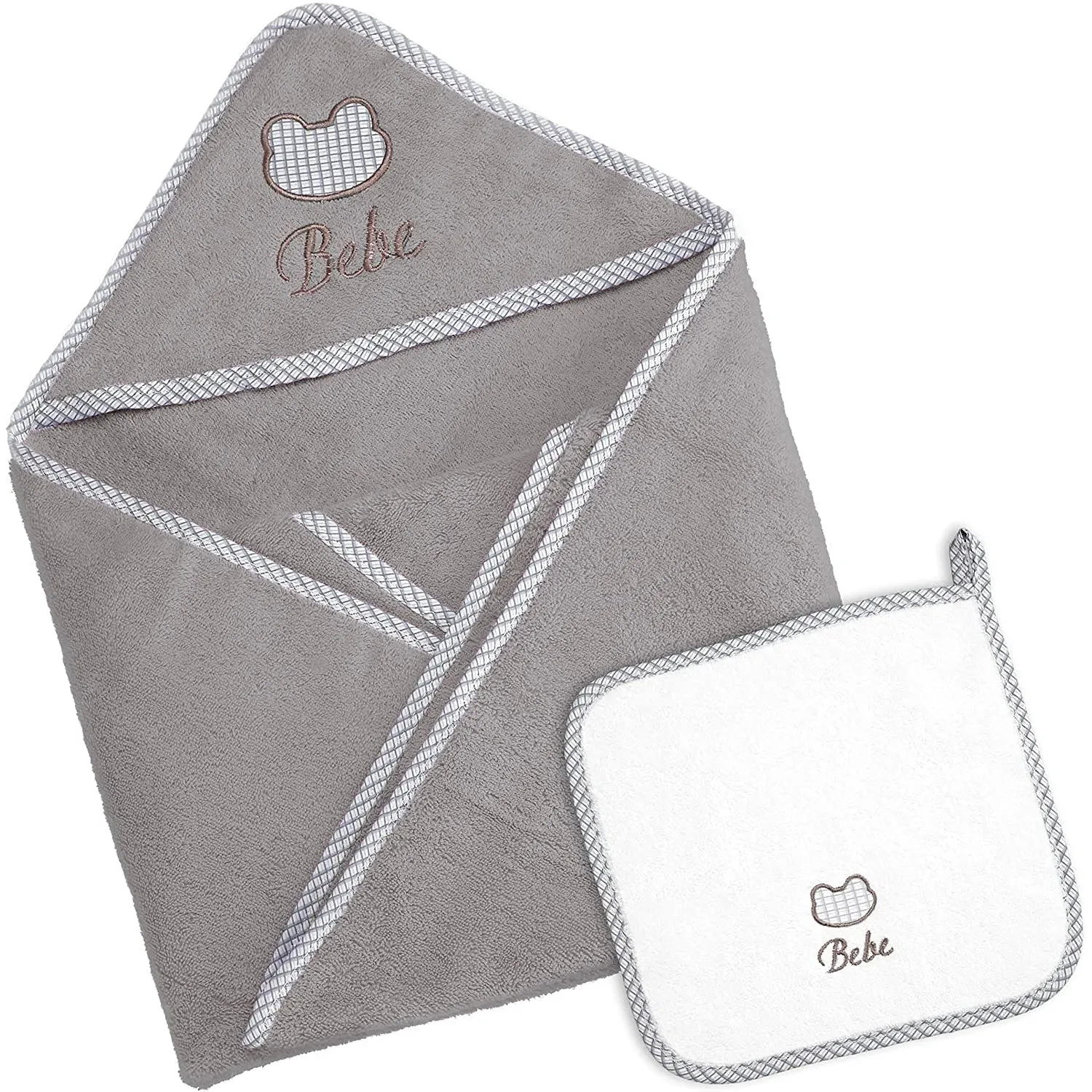 Little Pipers Hooded Towels Gift Box Grey