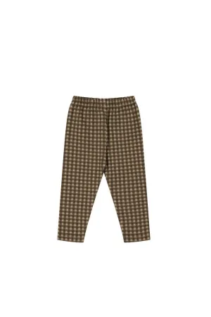 Organic Cotton Everyday Legging - Gingham Shiitake