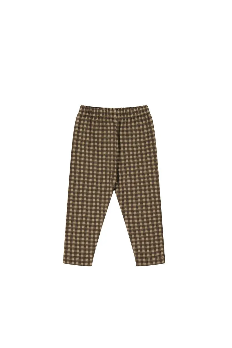 Organic Cotton Everyday Legging - Gingham Shiitake