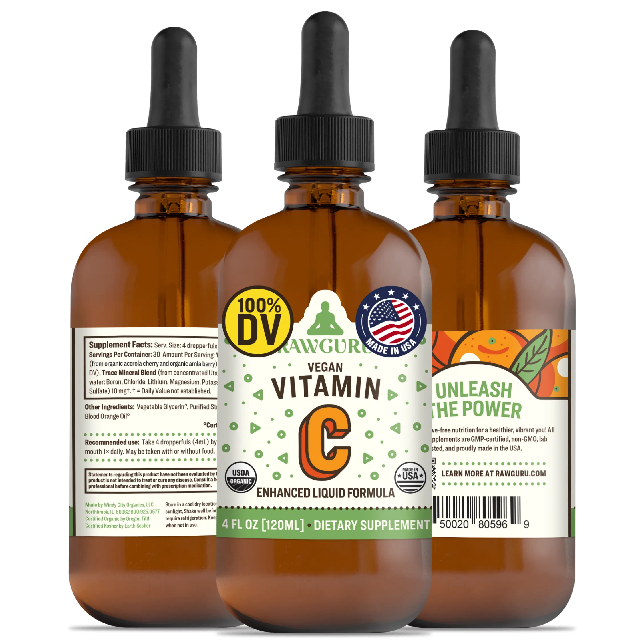 Organic Vitamin C Tincture - 120mL (6 month supply)