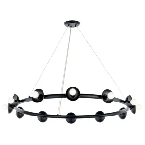 Palta 42" 12-Light Chandelier, Black Finish