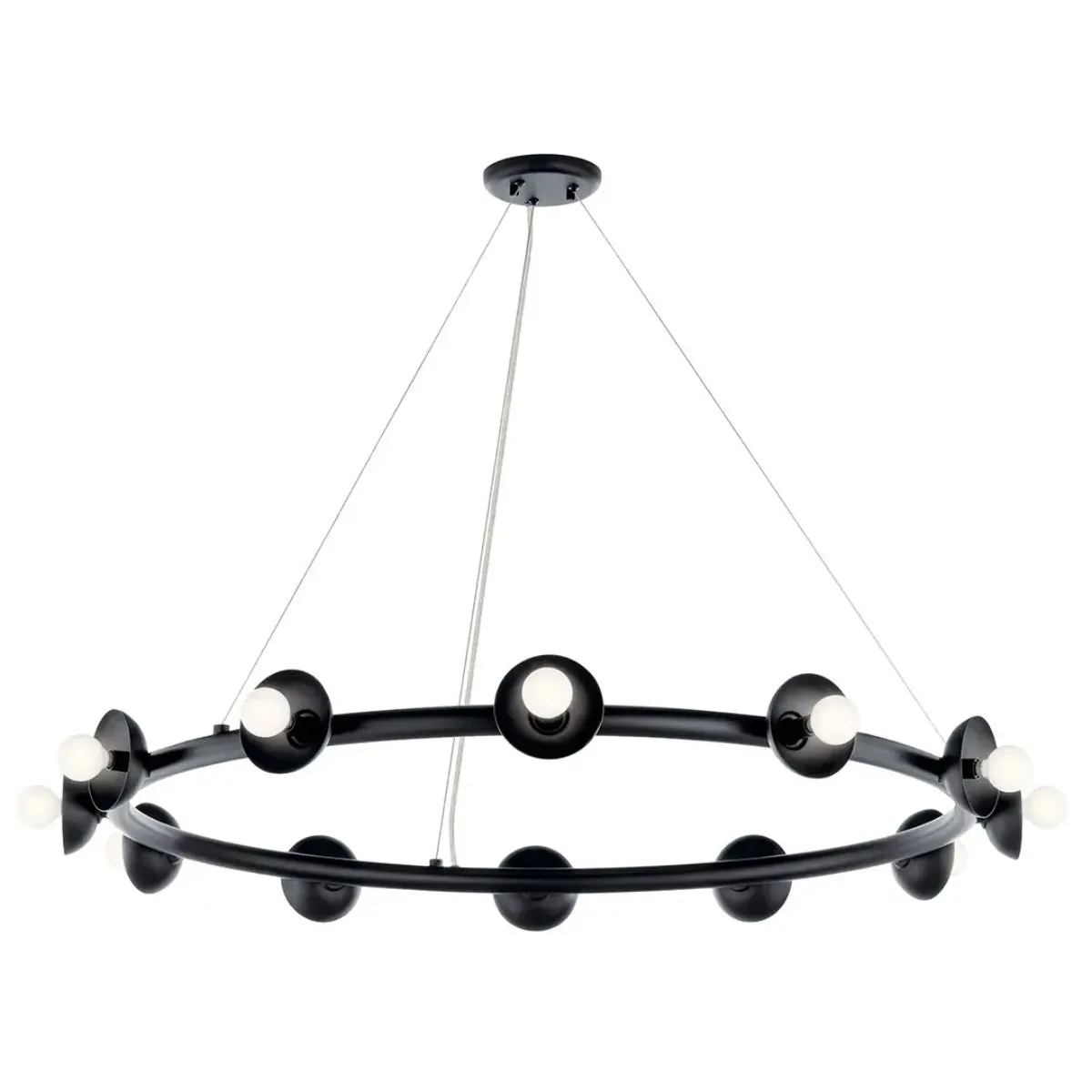 Palta 42" 12-Light Chandelier, Black Finish