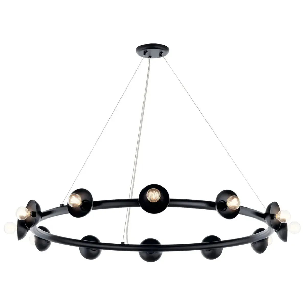 Palta 42" 12-Light Chandelier, Black Finish