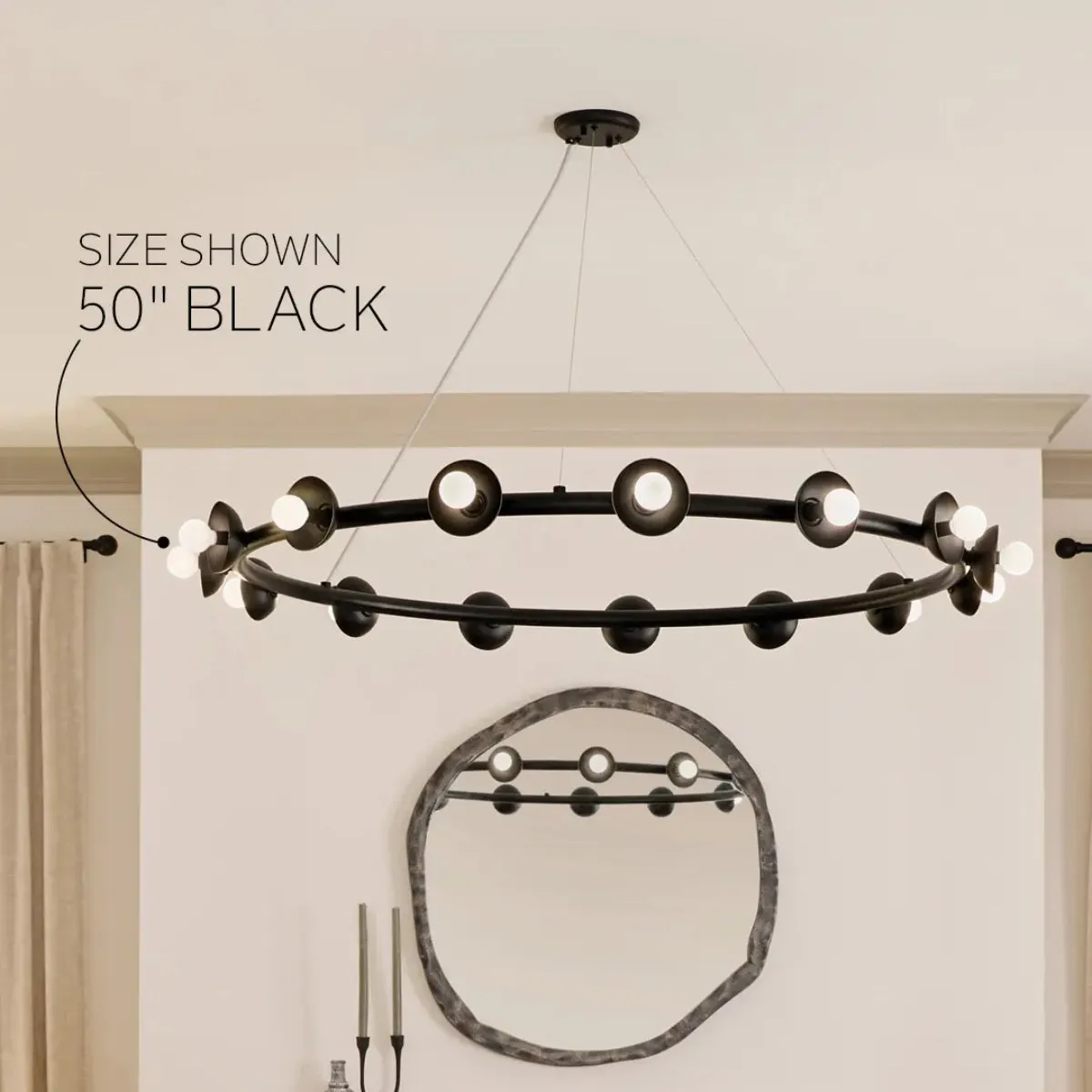 Palta 42" 12-Light Chandelier, Black Finish