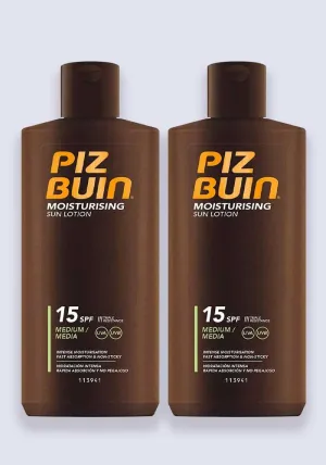 Piz Buin Moisturising Sun Lotion SPF 15 200ml - 2 Pack Saver