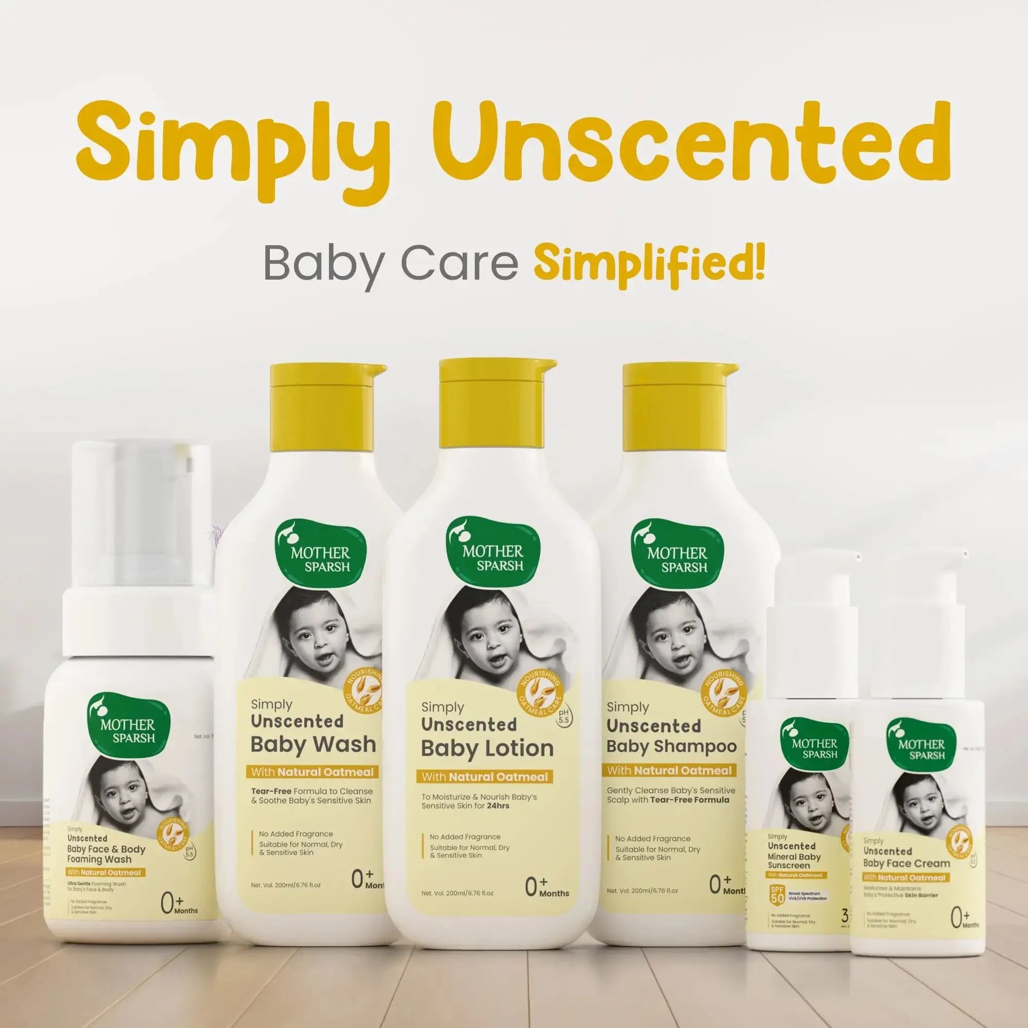 Simply Unscented Baby Face & Body Foaming Wash